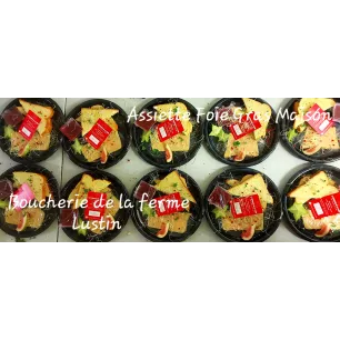 Assiette de terrine de gibier, confit & pain brioché