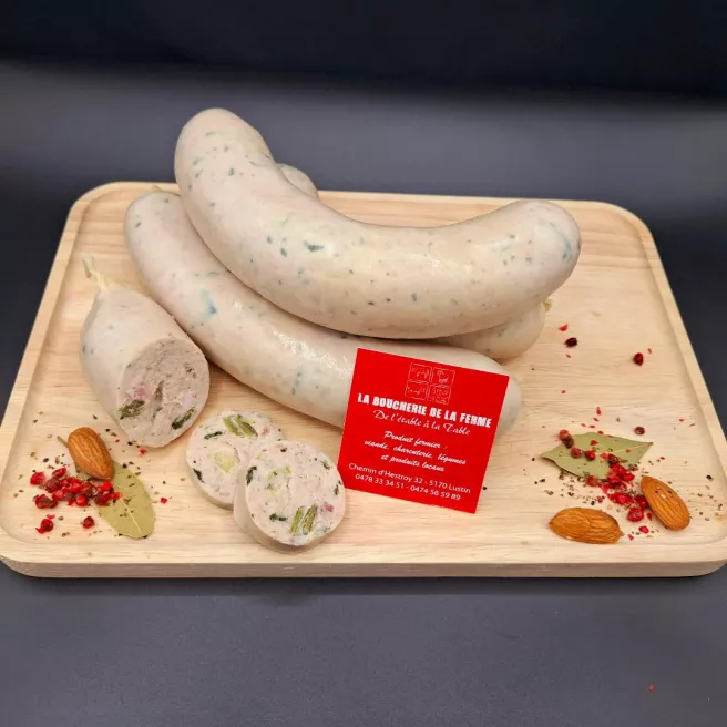 Boudin blanc poireaux lardons 250gr